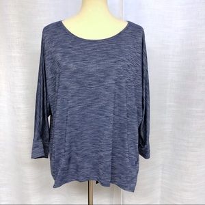 Athleta Blue split hem top, long sleeve size XL